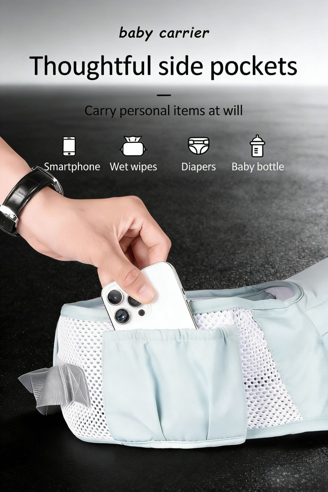 Lightweight Newborn to Toddler Front Holding Baby Ergonomic Carrier Infant Kanga