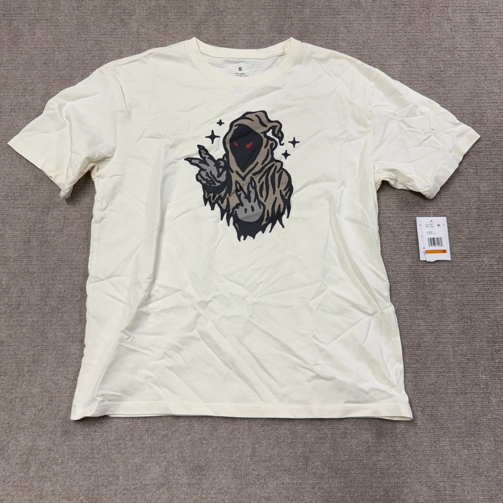 NWT AEROPOSTALE Mens S White Graphic T-Shirt Crew Neck Short Sleeve Boxy Fit