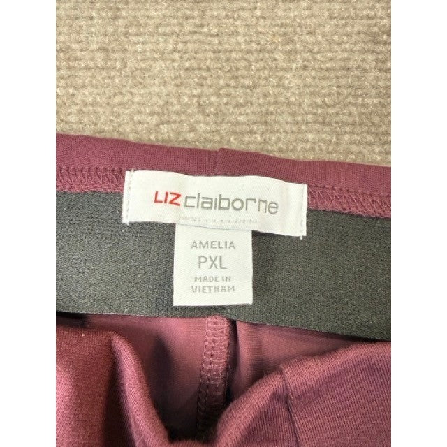 MSRP $54 Liz Claiborne Amelia Womens XL Petite Winetasting Pull-On Pants Strai
