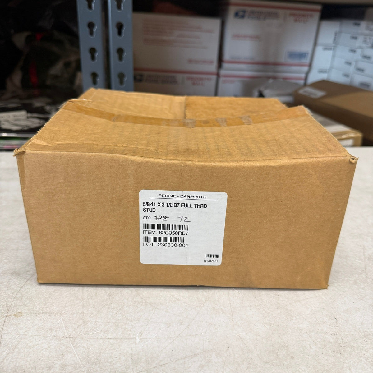 Pack of 72 Perine-Danforth 5/8-11 x 3-1/2 B7 Full Thread Stud