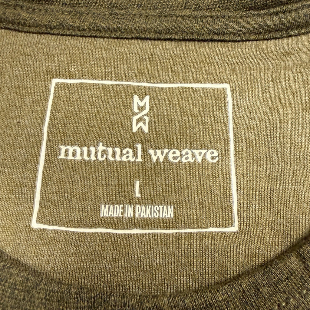MSRP $34 Mutual Weave Men's L Green Marl Crew Neck Long Sleeve Thermal Top
