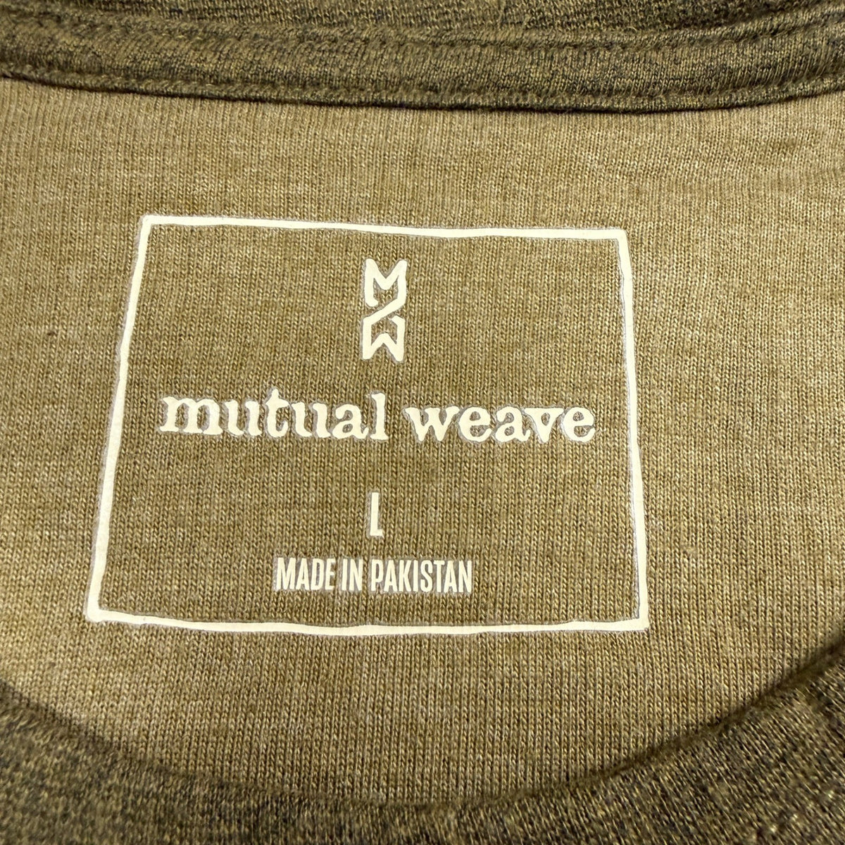 MSRP $34 Mutual Weave Men's L Green Marl Crew Neck Long Sleeve Thermal Top