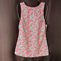 Lands' End Women's 2-10 LONG High Neck UPF 50 Modest Tankini Swimsuit Top Red Bl