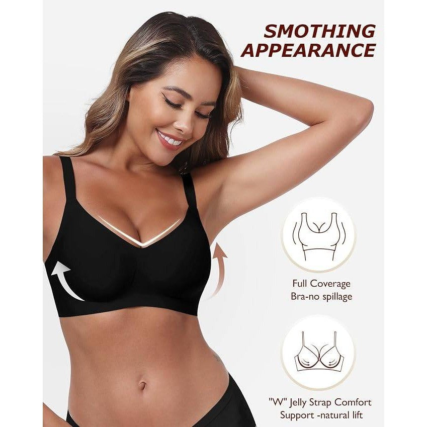 MSRP $26 LUXMAY Women's 38C/38D Black Wireless Comfortable Bra Seamless