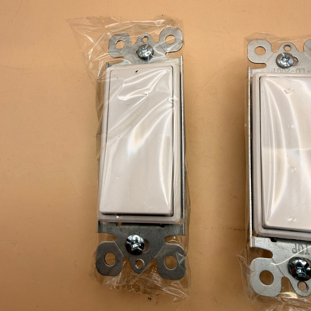 Set of 2 NineLeaf 15Amp Single Pole Rocker Interrupter Decorative Light Switches