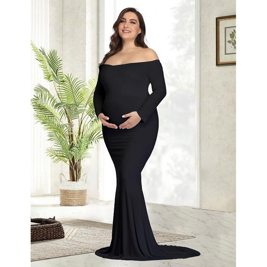 MSRP $44 YnimioAOX Women's XL Maternity Photoshoot Dress Long Sleeve Elegant