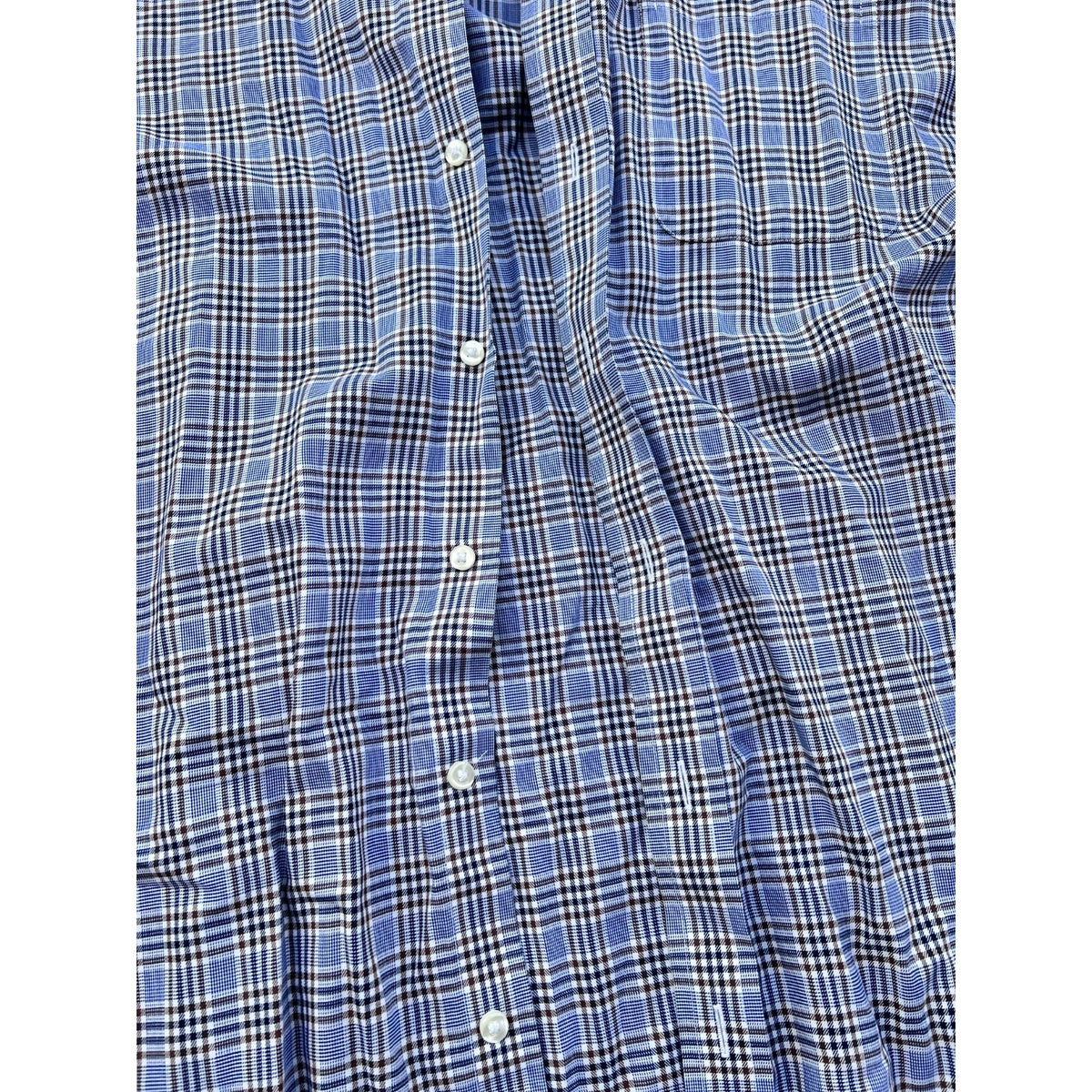 Nordstrom Shirt Men's 16.5/34 Traditional Fit Blue Plaid Long Sleeve Button Up