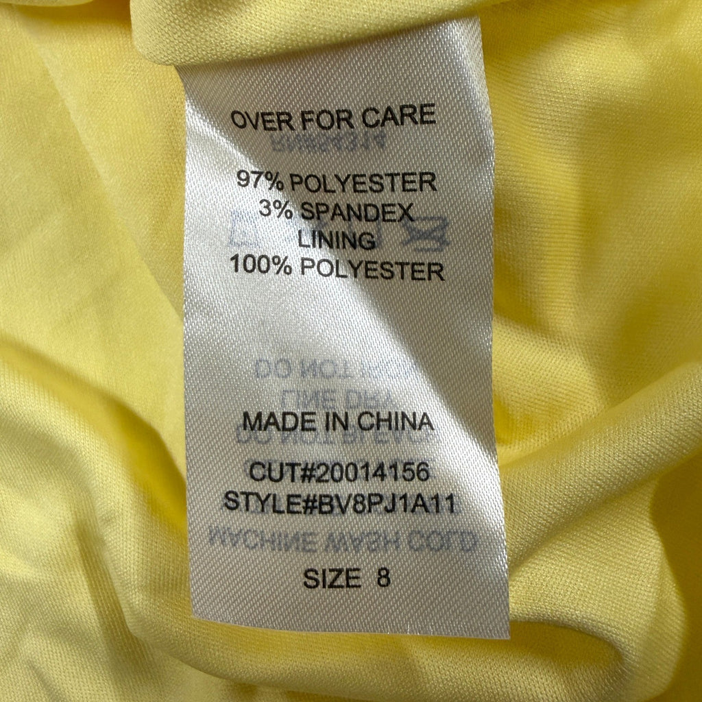 MSRP $78 belle vie Womens 8 Pale Yellow Draped Neck Fit + Flare Dress Sleeveless