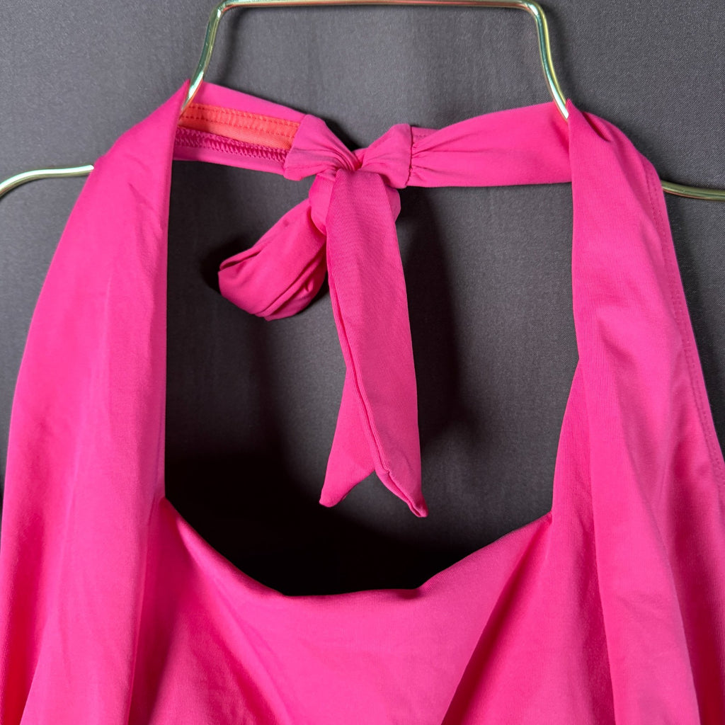 Lands' End Women's S Chlorine Resistant Pink Square Neck Halter Bikini Top  Plea