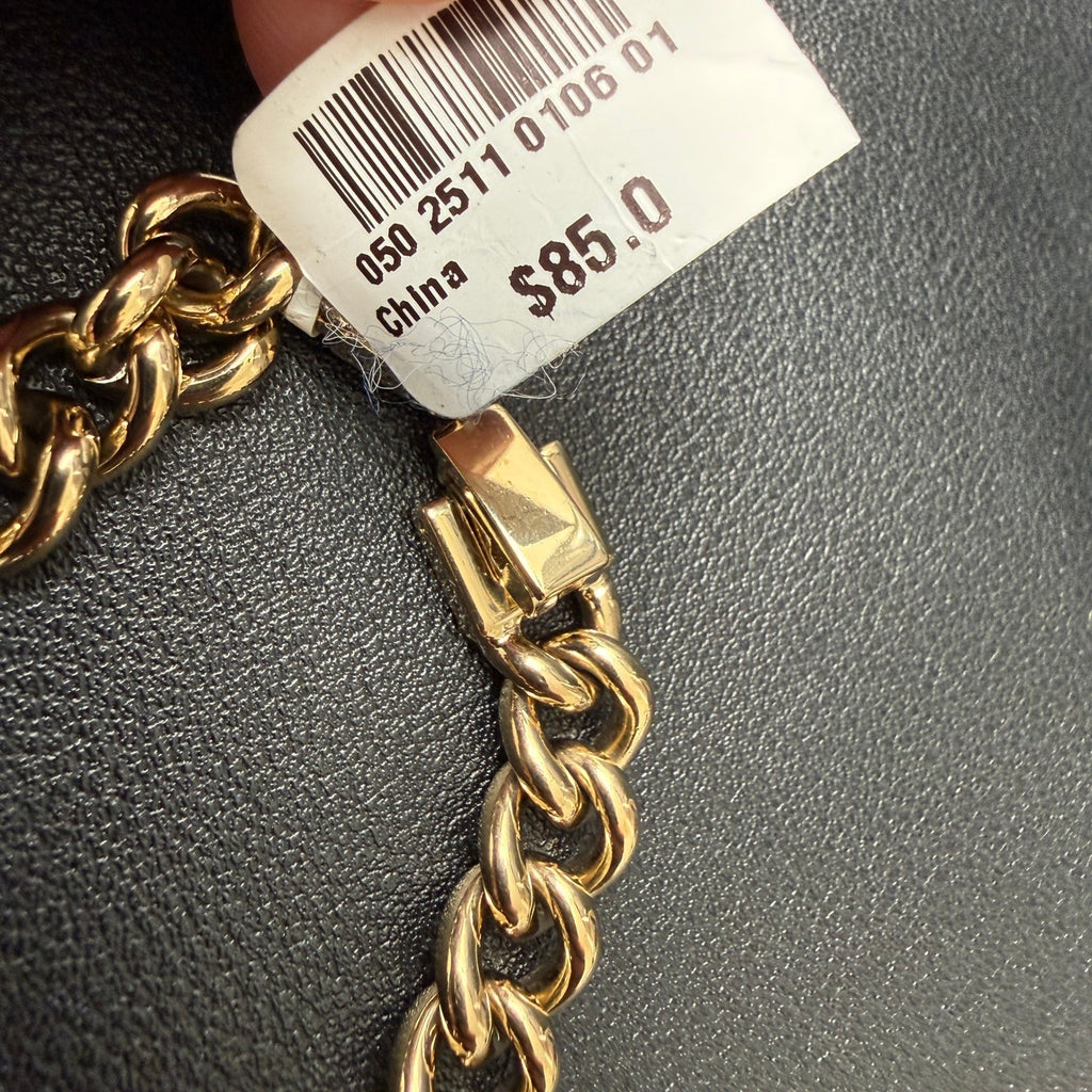MSRP $85 Armitron 75/5578GP Womens Gold Tone Charm Crystal Bracelet Watch New B