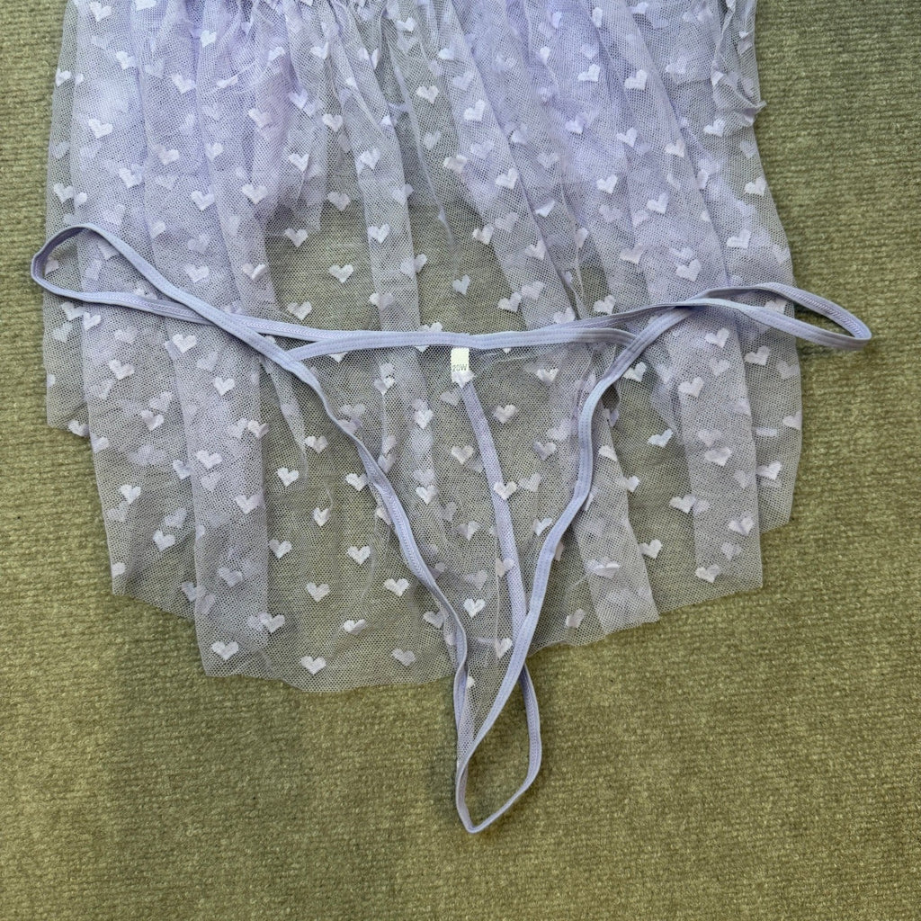 MSRP $26 Avidlove Women's Plus Size 20W Lilac Lingeire Lace Babydoll Mesh
