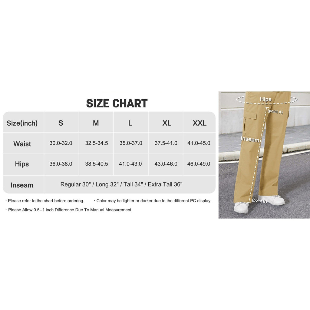 MSRP $39 Tallemon Men's 32" M Black Casual Cargo Pants Hiking Workout Joggers
