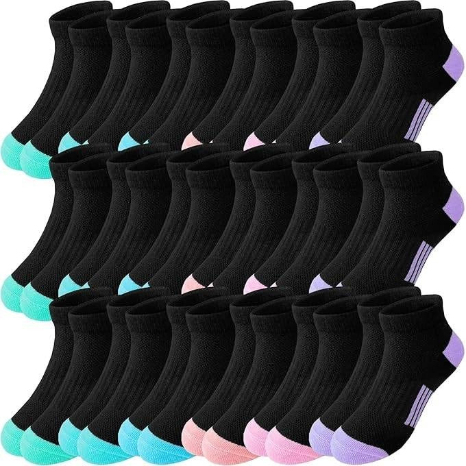 MSRP $29 Bemeol Girls Socks 18 Pairs 7-10 Years Ankle Socks Soft Athletic Low C