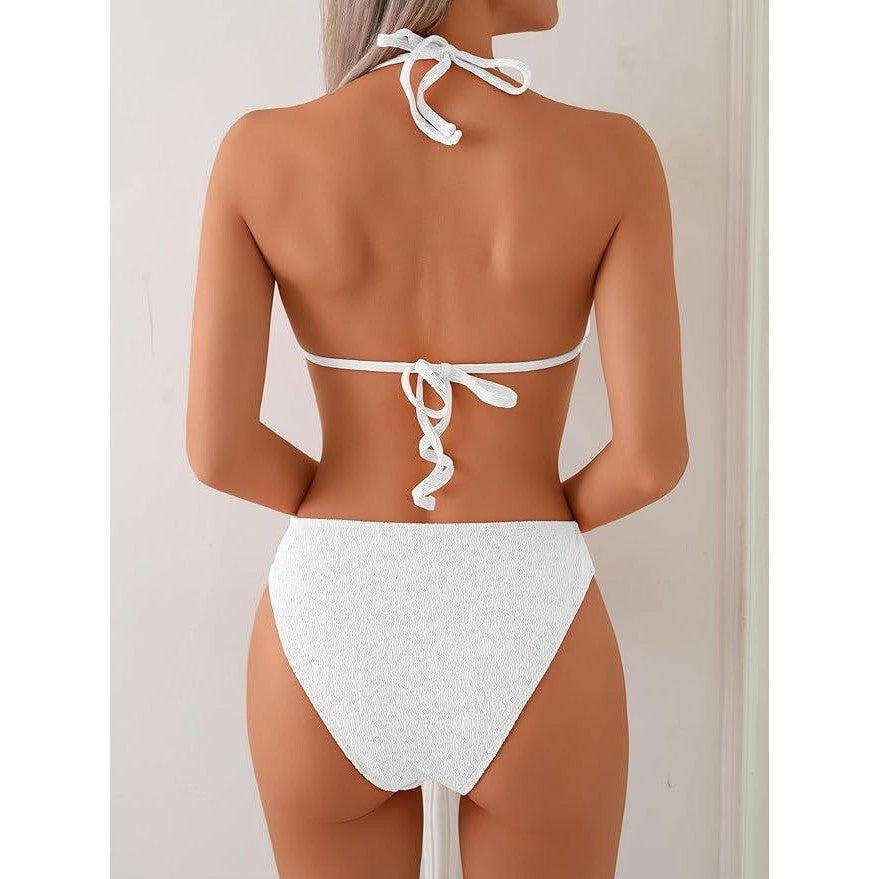 MSRP $43 swimall Women's L Triangle Bikini Set Cheeky High Cut Sexy Two Piece