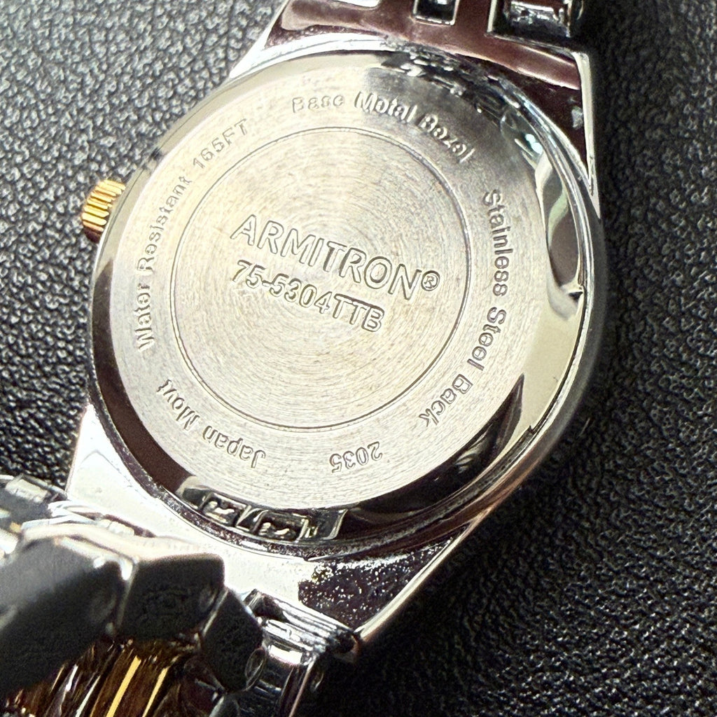 Armitron Women's 75/5304TTB Two Tone Easy to Read Bracelet Watch New Battery