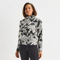 MSRP $58 Liz Claiborne Womens XL Black Floral Funnel Neck Pullover Sweater Long