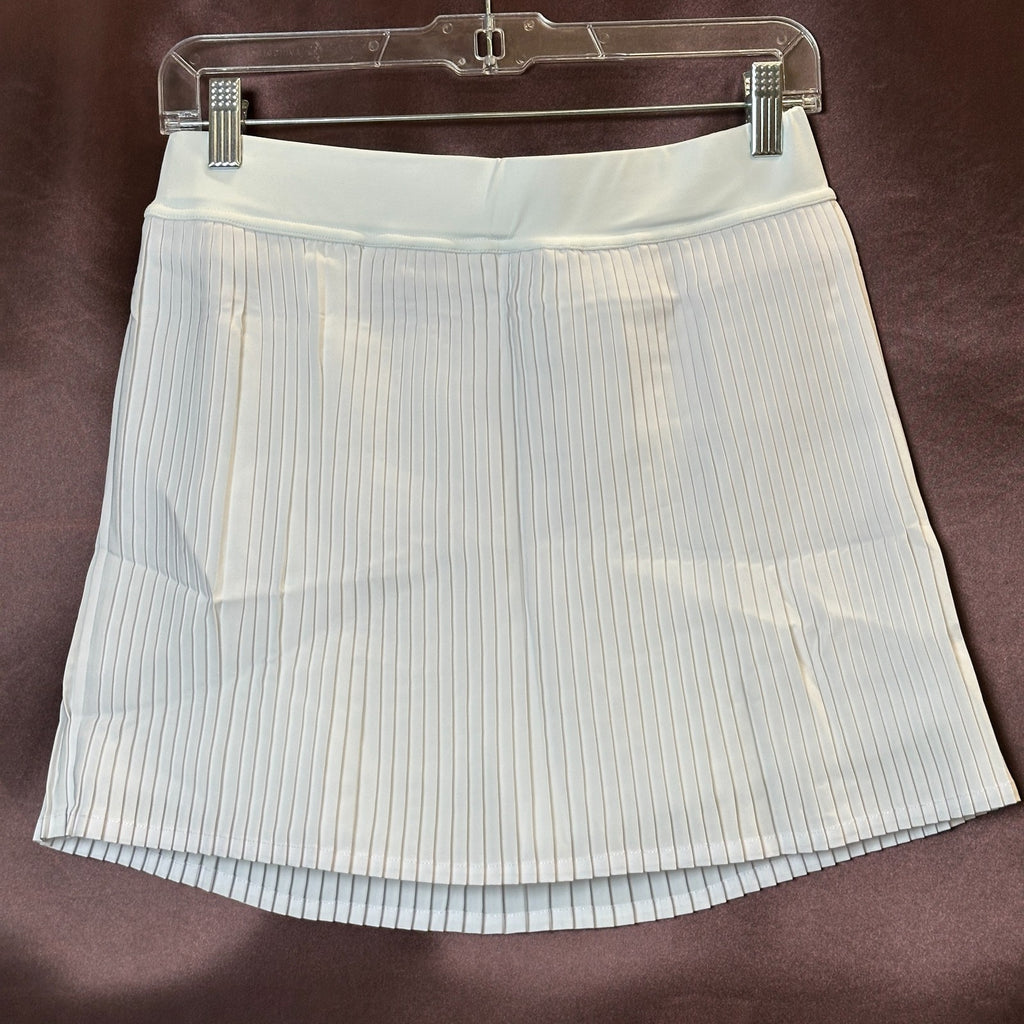 Women's S-XL White Lightweight Pleated Golf Skorts, Flowy Athletic Skirt for Ten