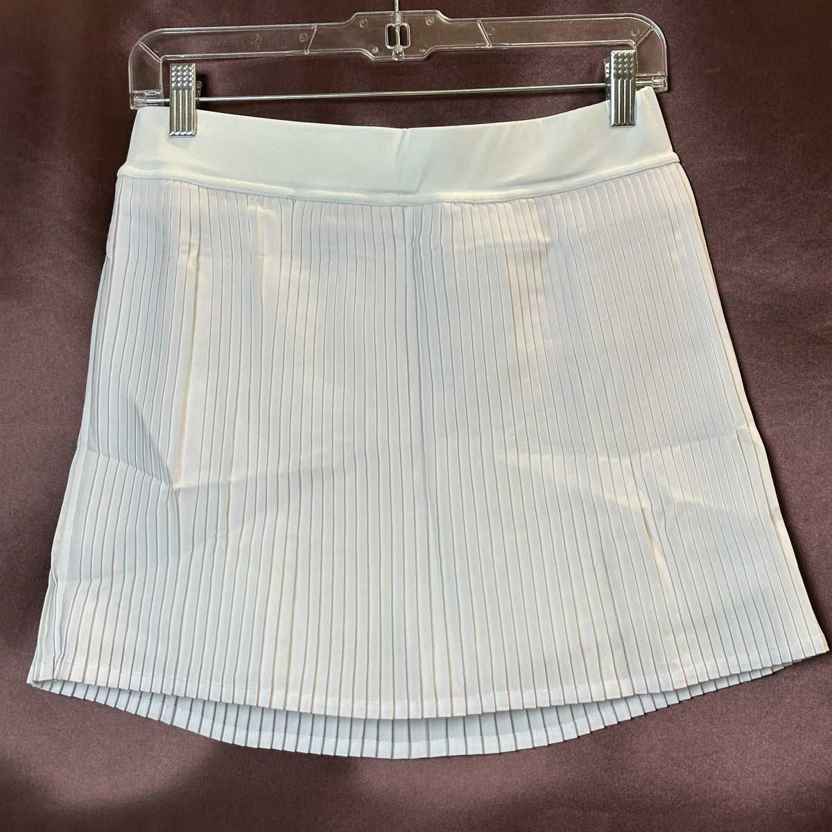Women's S-XL White Lightweight Pleated Golf Skorts, Flowy Athletic Skirt for Ten