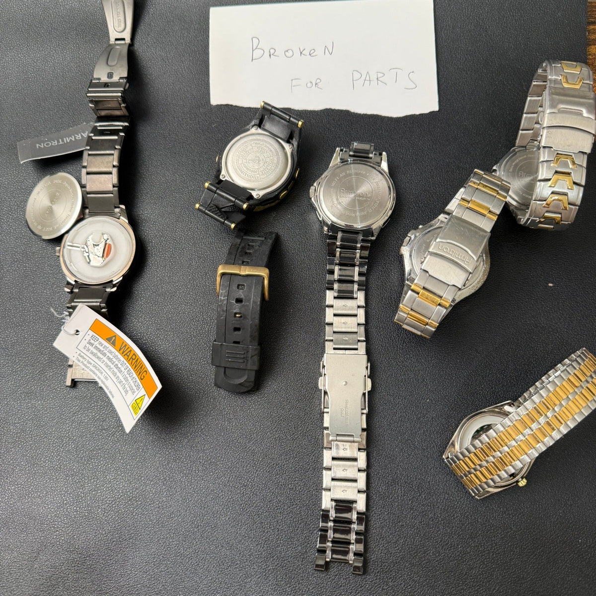 Set of 6 Armitron Men's Watches Analog & Digital Mix BROKEN FOR PARTS