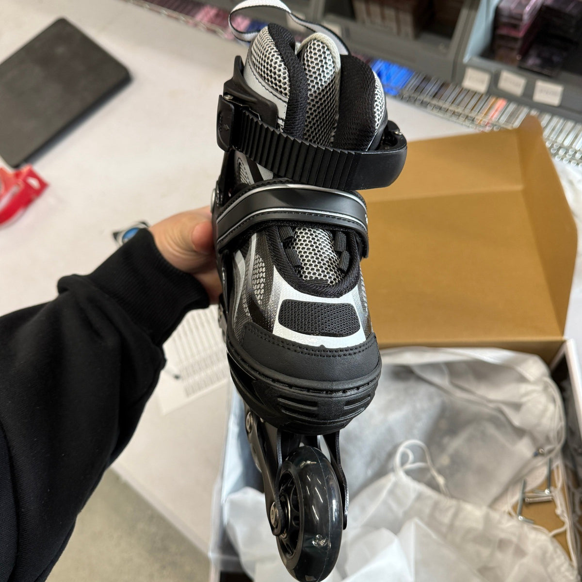 Sowume Black Sz S Adjustable Inline Skates for Little Kids Girls and Boys, Rol