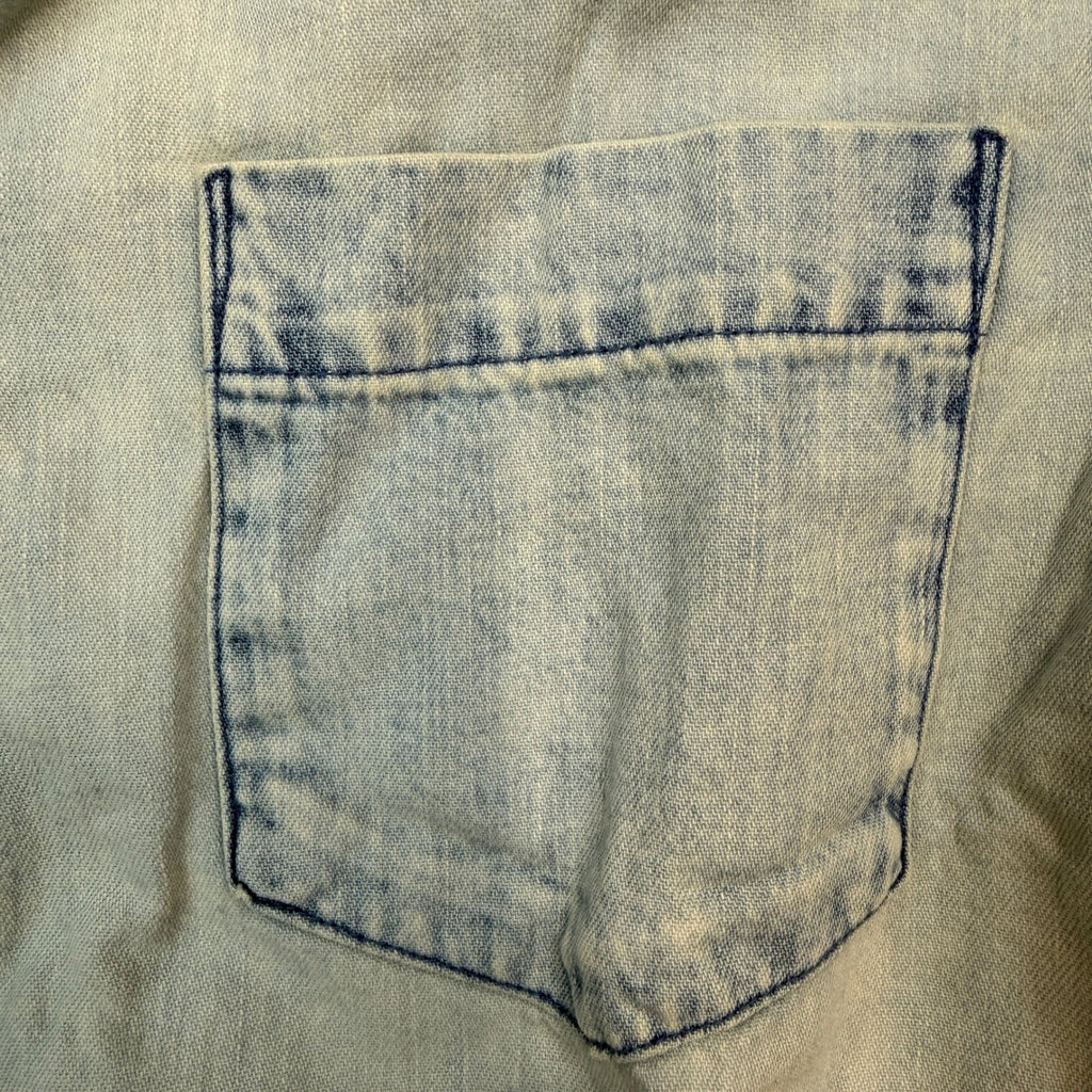 U.S Forces Men's Size S Light Wash Denim Long Sleeve Button Up Shirt 100% Cotto