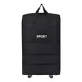 Expandable Rolling Duffle Black Bag Wheeled Luggage Foldable Suitcase