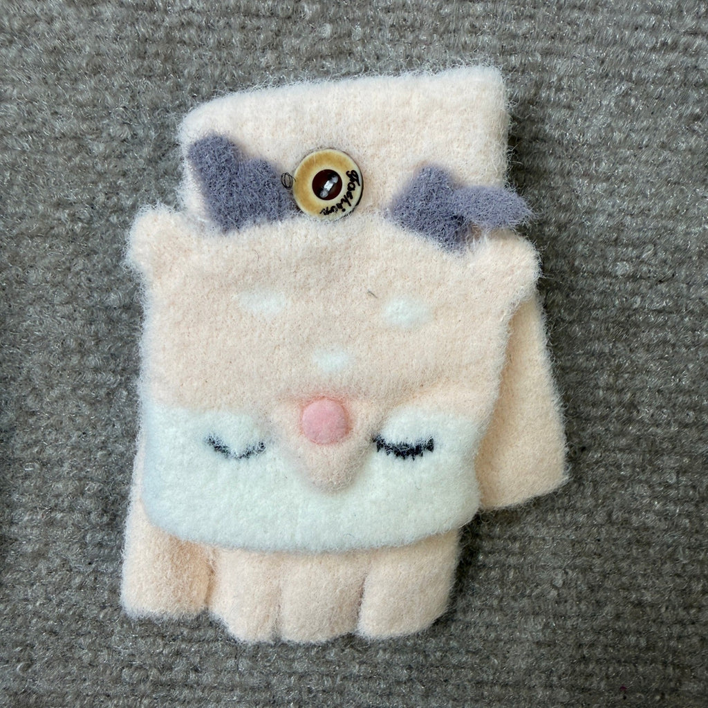PURFUN Toddler Kids 1-3Y Short Knitted Gloves Winter Thick Fleece Lining Mittens