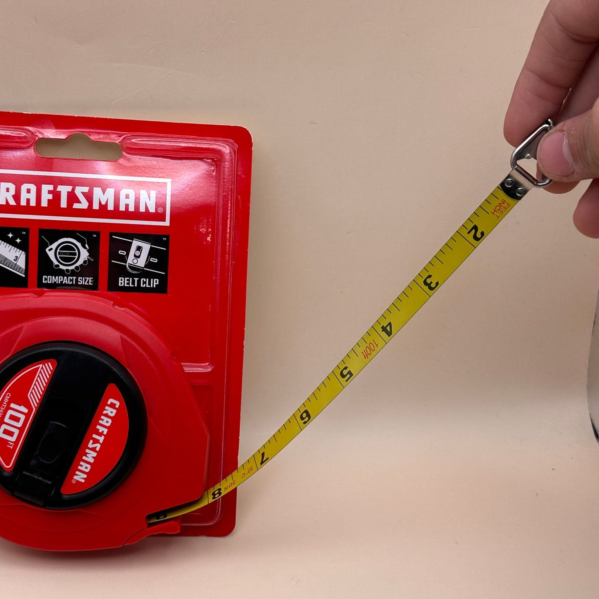 CRAFTSMAN CMHT34216 100ft Tape Measure Easy-Wind Steel Blade