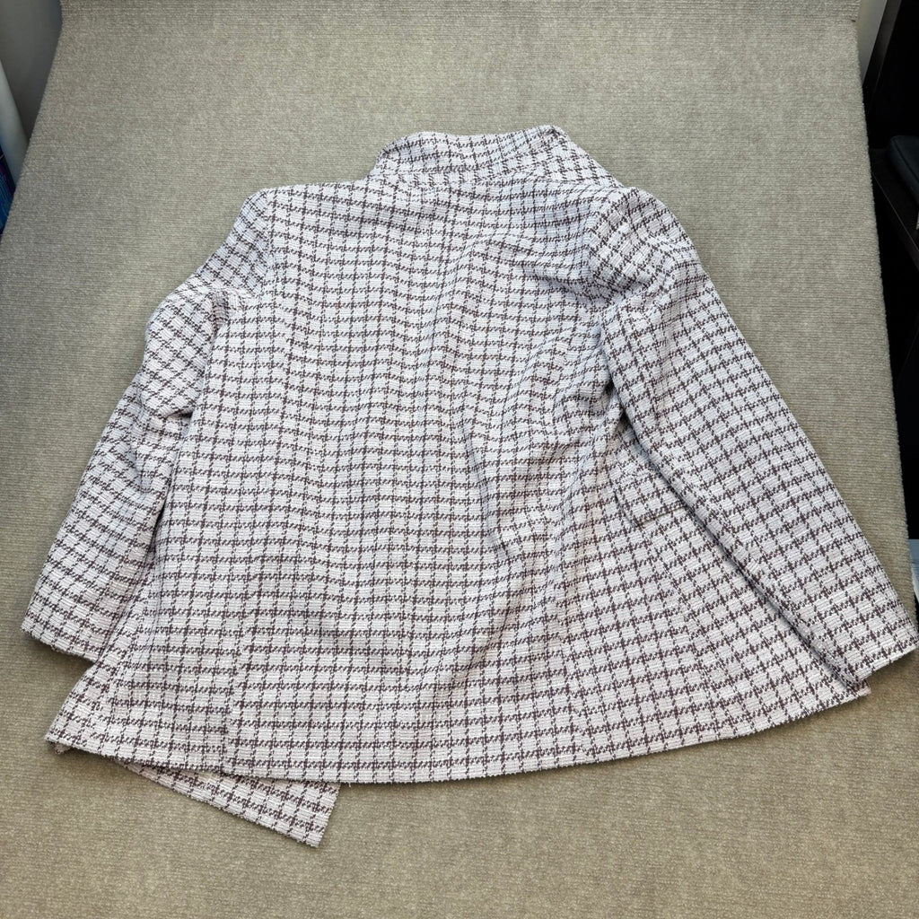 MSRP $52 Happy Sailed Women's 2XL Plaid Tweed Blazer Dressy Casual Long Sleeve