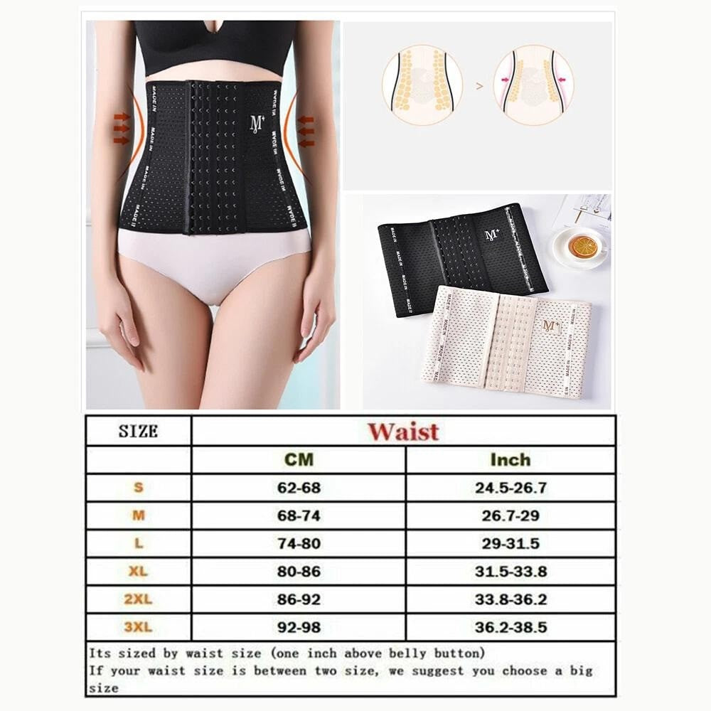 Women Slimming Belly Band Black XL Corset Waist Trainer Cincher Tummy Control