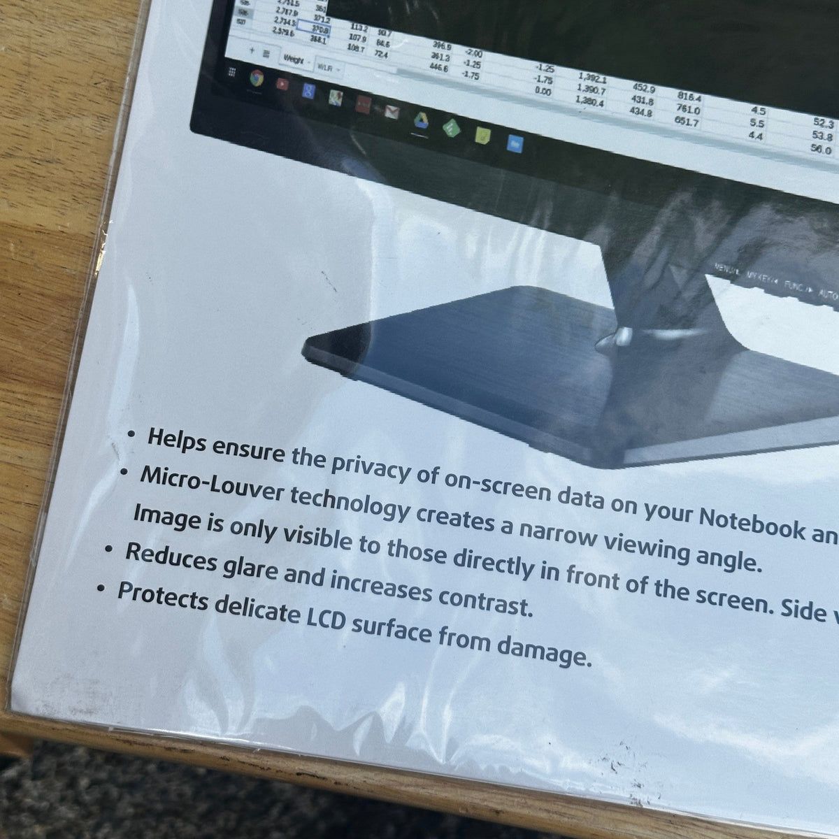 Kantek SVL20W9 SecureView 20" 16:9 Blackout Privacy Filter Screen Protector