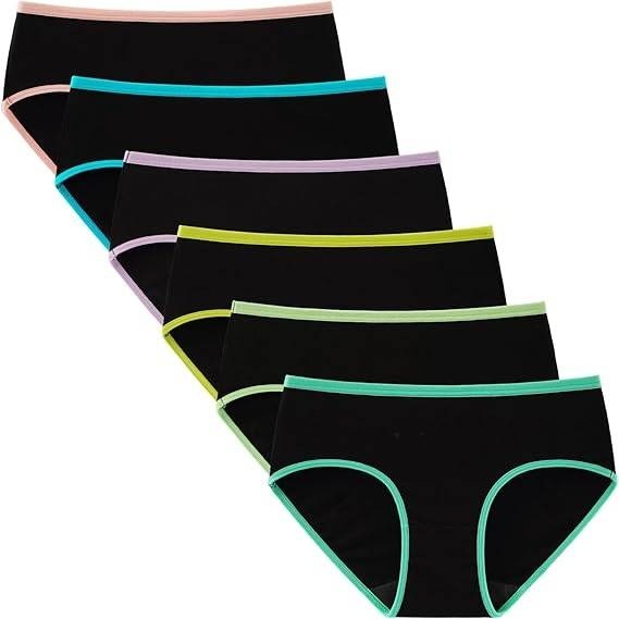 Set of 6 MSRP $26 INNERSY Girl's 14-16Y Cotton Underwear Comfortable Panties