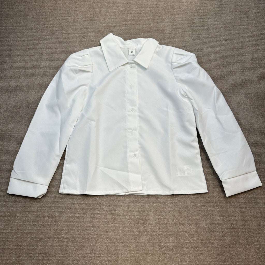 Girls Button Down Shirt Kids 9Y Long Sleeve Dress Shirt School Uniform Blouse