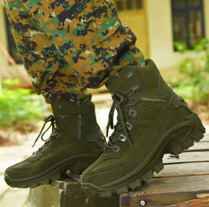 Mens Green US 9.5-11 Military Army Combat Boots High-Top Tactical Outdoor Patrol