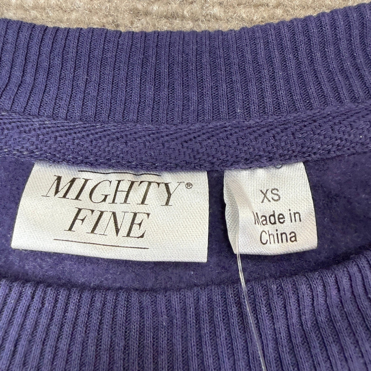 MSRP $44 Mighty Fine Women's XS Purple Embroidered Crewneck Sweatshirt