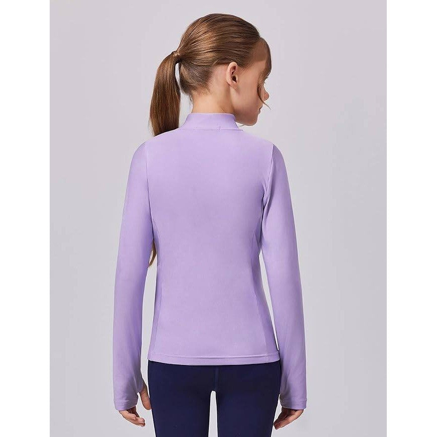 MSRP $28 Zaclotre Girls 5-6Y Fleece Long Sleeve Shirt Half Zip Pullover Sweatsh