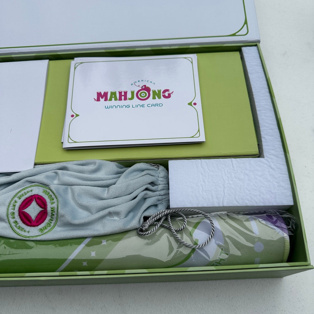 Virora Mahjong Mini Mahjong Set for Kids & Beginners, Green Portable Travel Mah