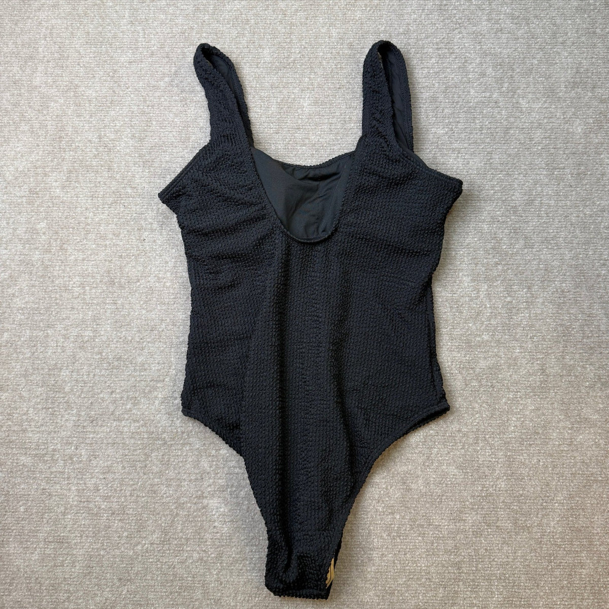 MSRP $40 Limeeke Women's M One Piece Swimsuit Solid Ribbed Monokini Swimwear