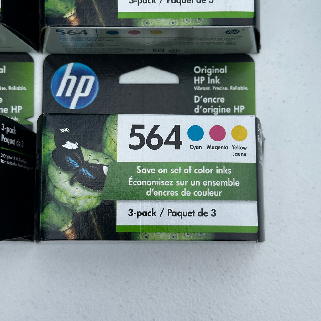 Set of 4 HP 564 N9H57FN 3-Pack Cyan Magenta Yellow Ink Cartridges EXP 03/2023