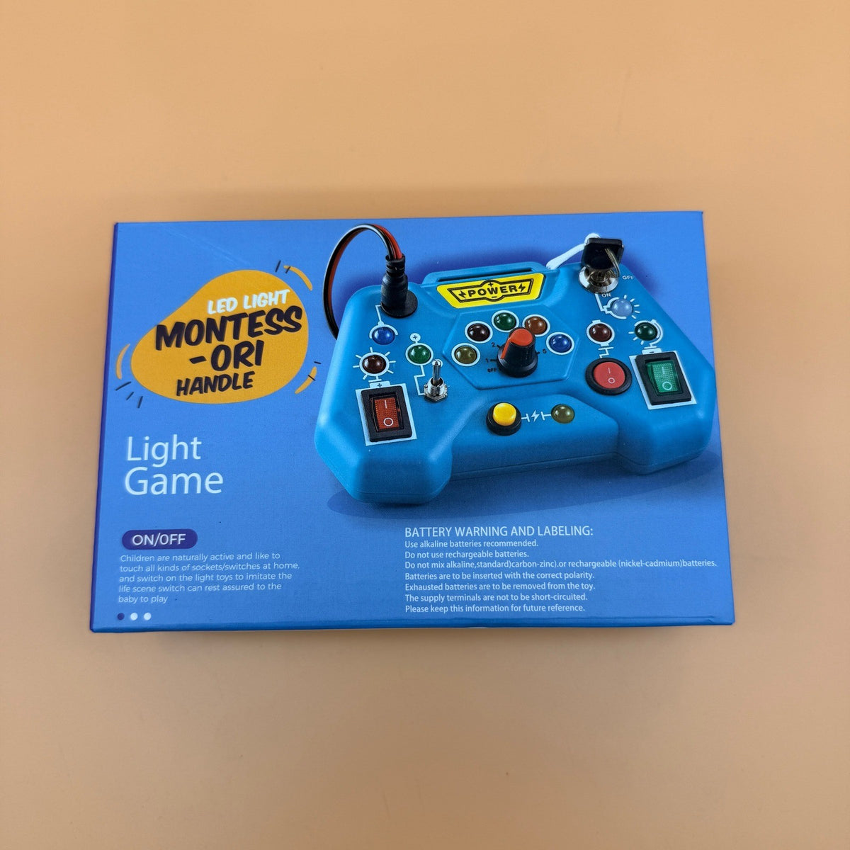 Montessori Sensory Toys with LED Light Switch Control Board Blue Educational