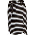 Women's L Black Striped Skirt Knee Length Pencil Skirt Elastic Midi Bodycon Sol