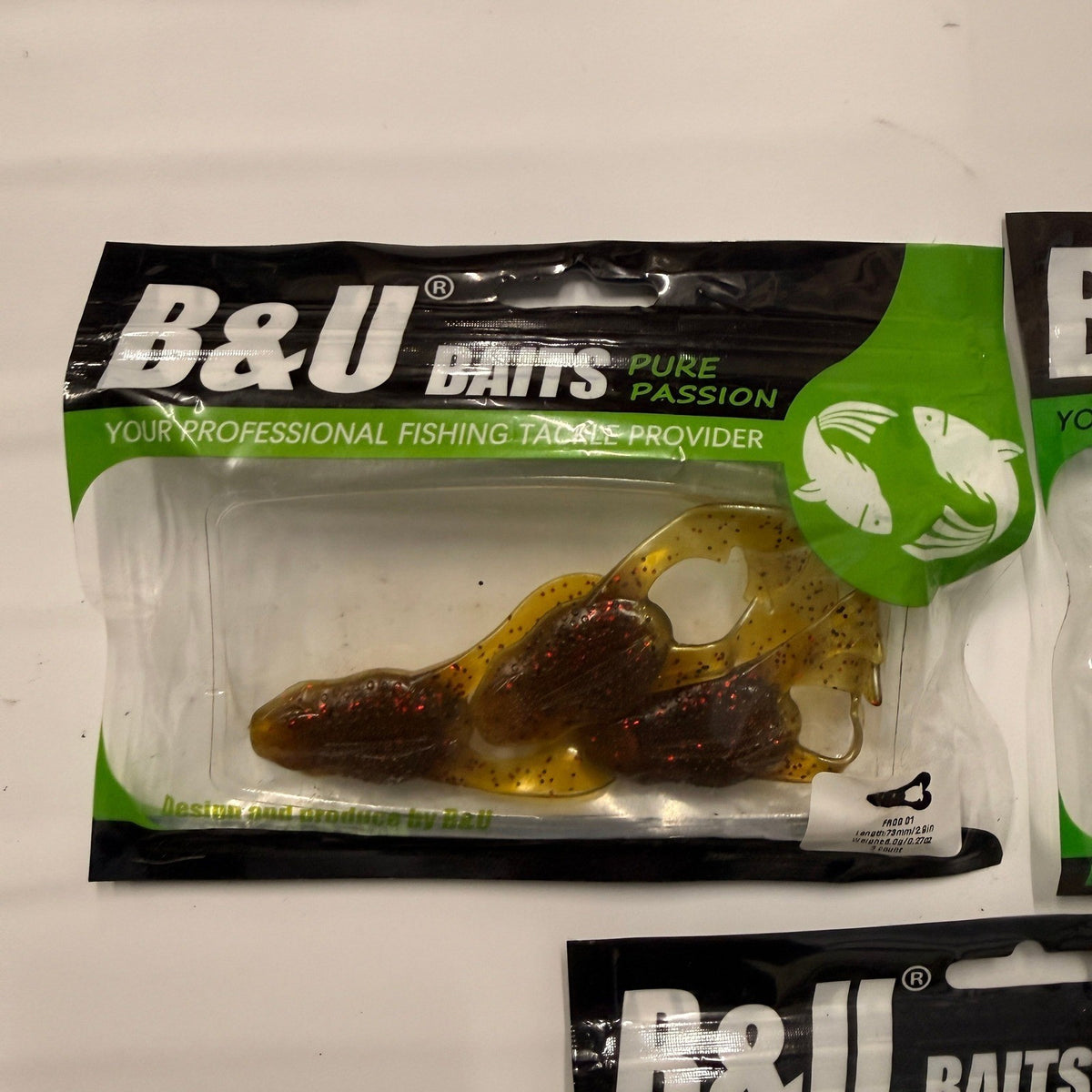Set of 3 (3 pcs Each) B&U Baits Floating Soft Fishing Lure 2.9" Frog Baits Trou