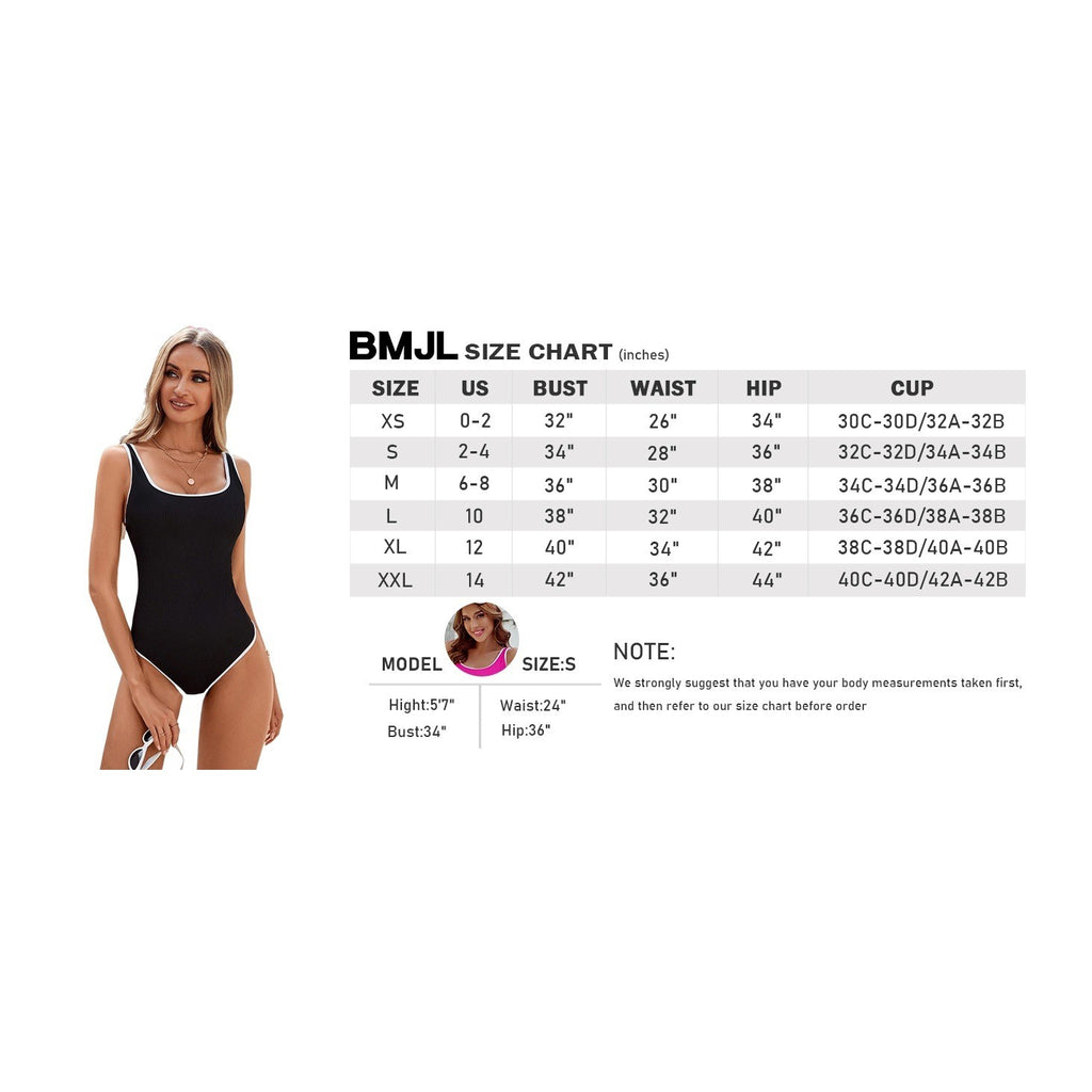 MSRP $43 BMJL Women's XL One Piece Swimsuit Sports Ribbed High Cut Slimming