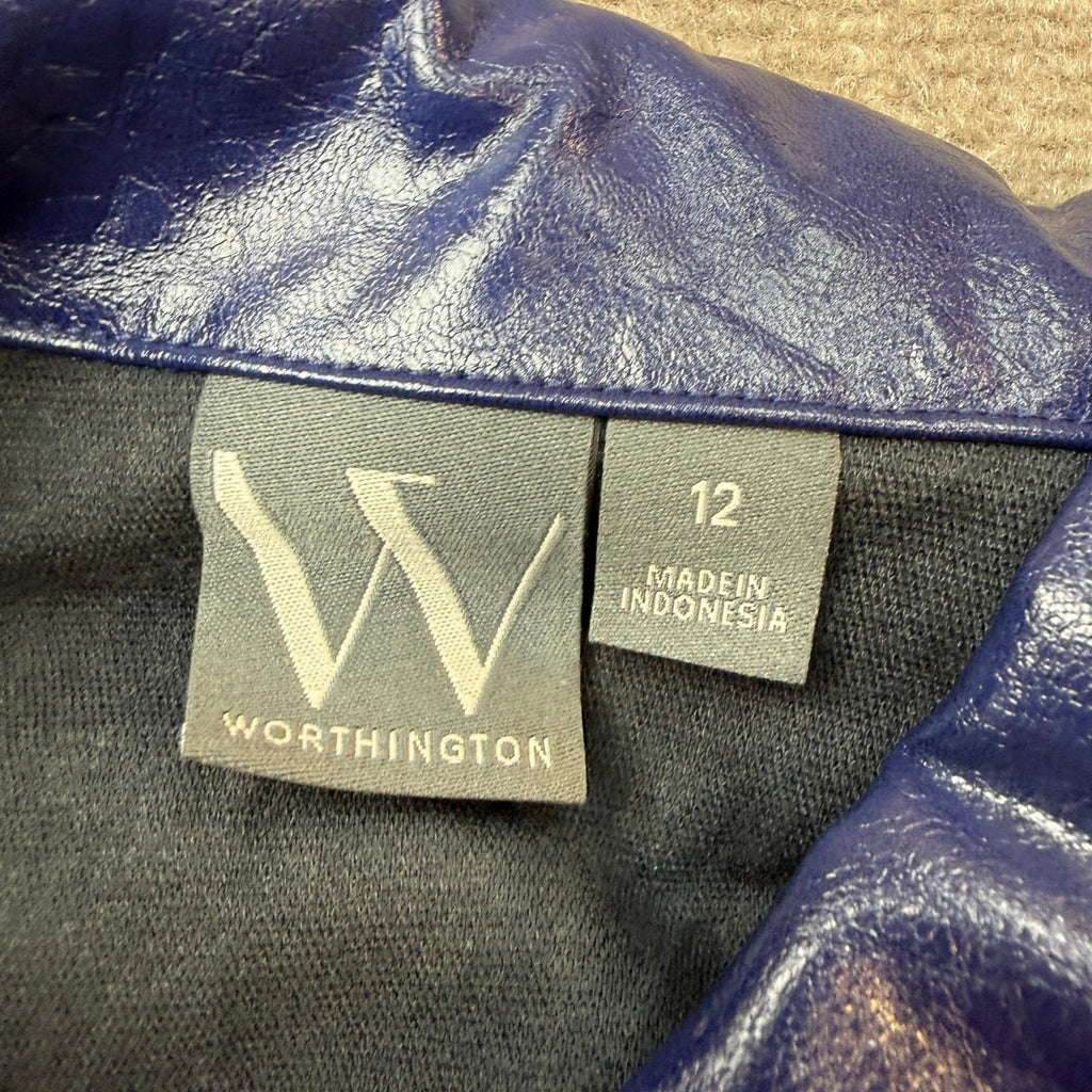 MSRP $98 Worthington Womens 12 September Saphire Midweight Bomber Jacket Faux