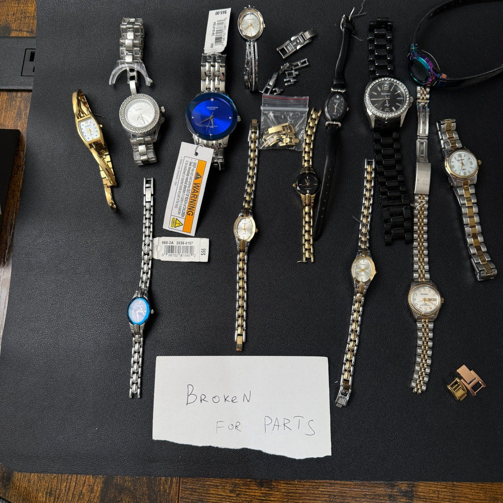 Set of 13 Armitron Watches Men's & Women's BROKEN FOR PARTS