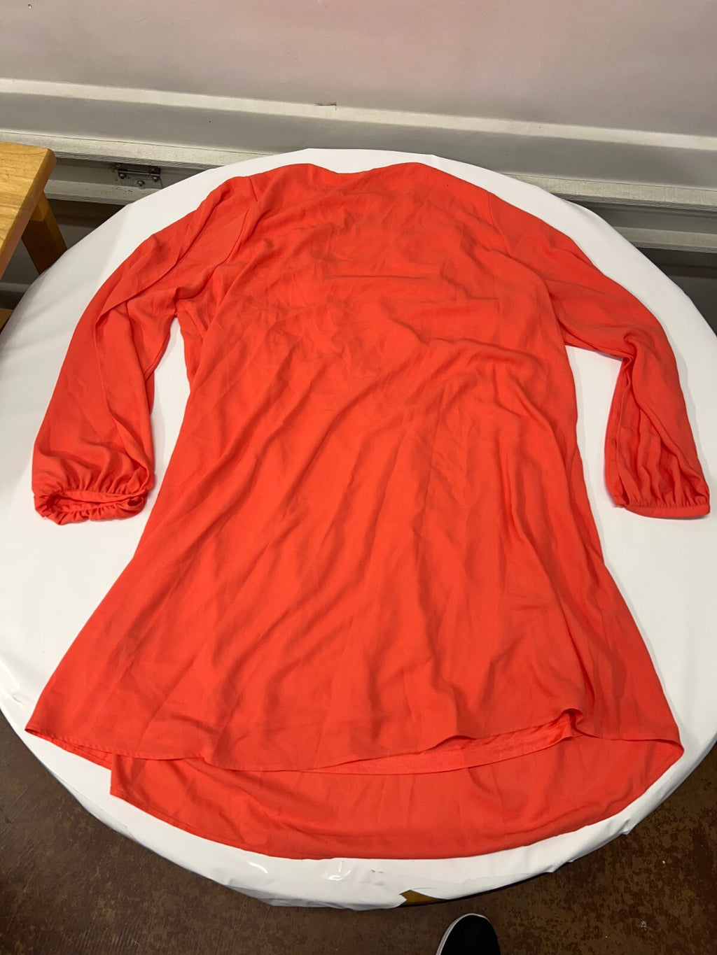 New Worthington Women's 1X Slit Sleeves V Neck Pullover Hot Coral A Line Dress