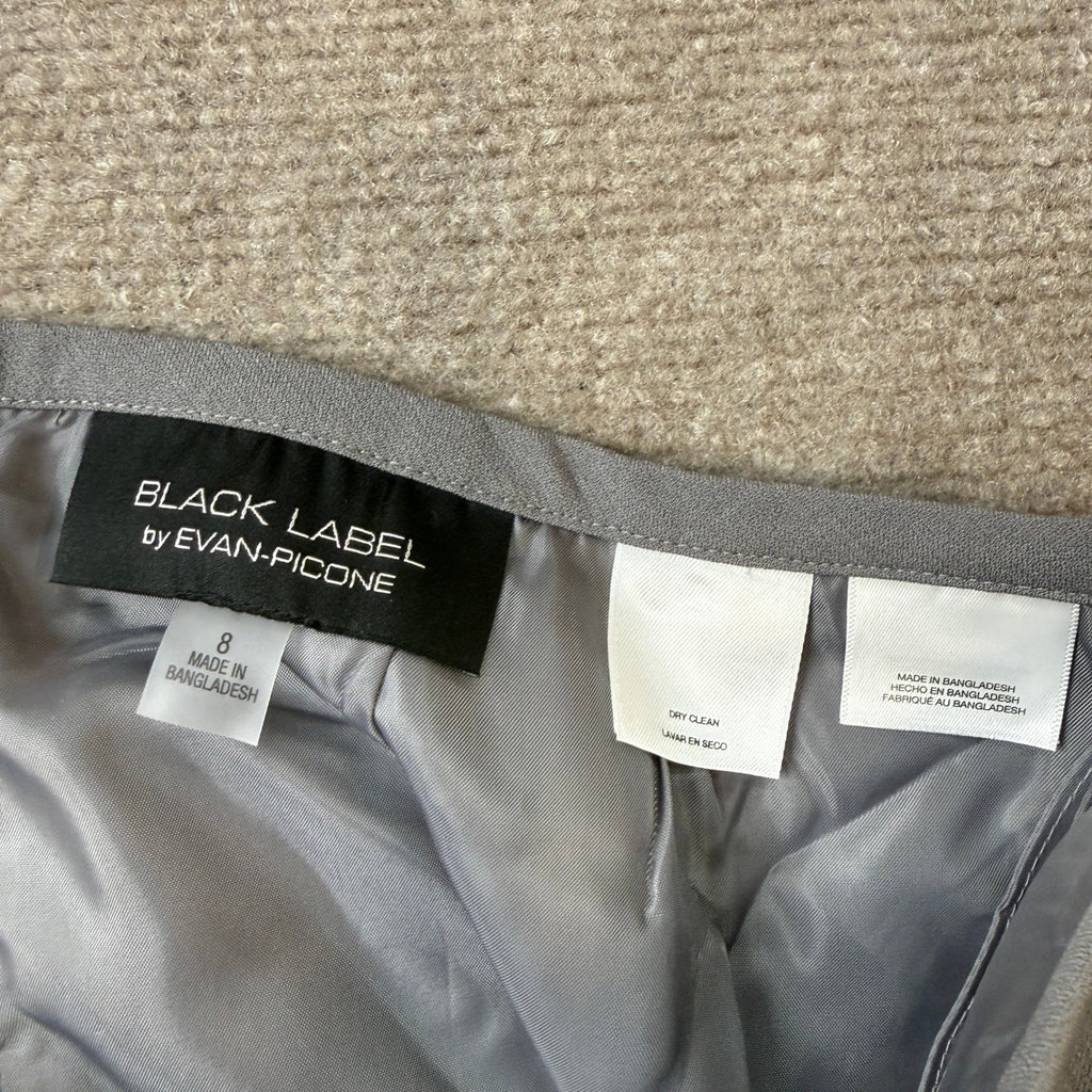 MSRP $54 Black Label by Evan-Picone Womens 8 Granite Long Suit Skirt