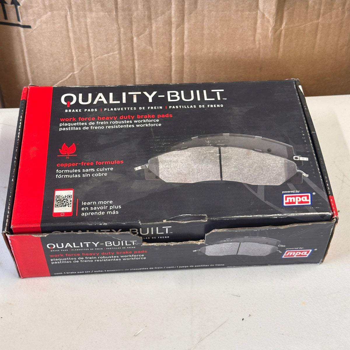 MPA Quality-Built 1002-1682M Work Force Brake Pads Set MISSING 1 PAD