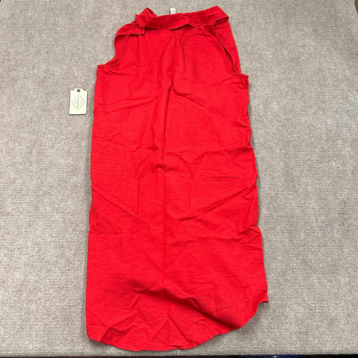 MSRP $54 St. John's Bay Womens S Tall Scarlet Red Sleeveless Shirt Dress