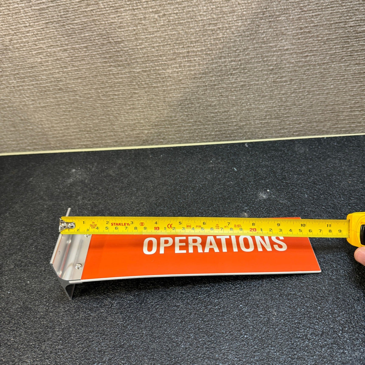 Operations Wall Mount Projecting Corridor Sign 3x10" Red & White w/ Bracket